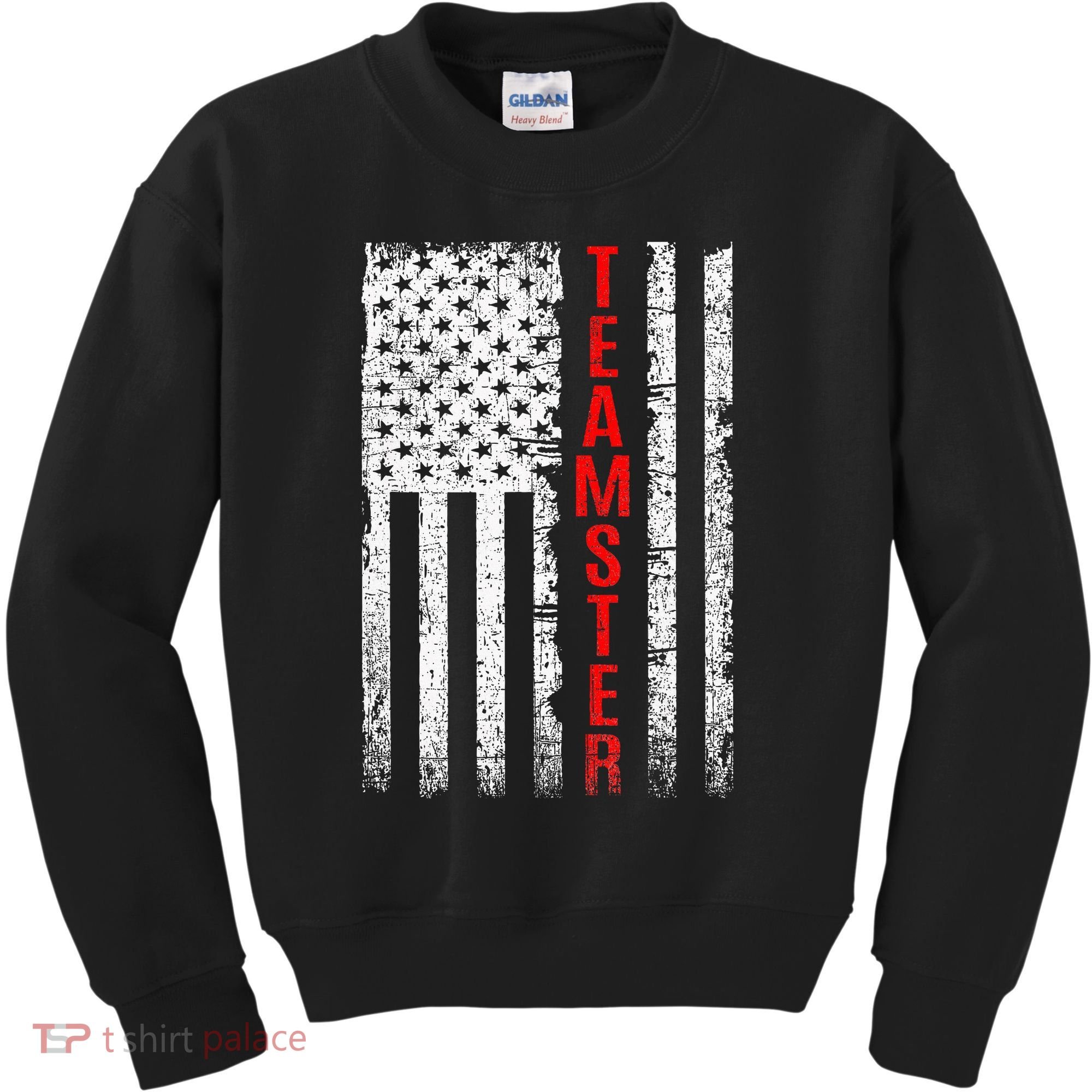 Teamster Proud American Flag Distressed Kids Sweatshirt