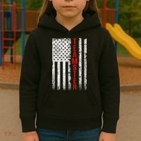 Teamster Proud American Flag Distressed Kids Hoodie thumb 3