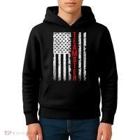 Teamster Proud American Flag Distressed Kids Hoodie thumb 4