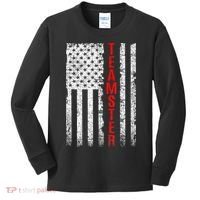 Teamster Proud American Flag Distressed Kids Long Sleeve Shirt thumb 0