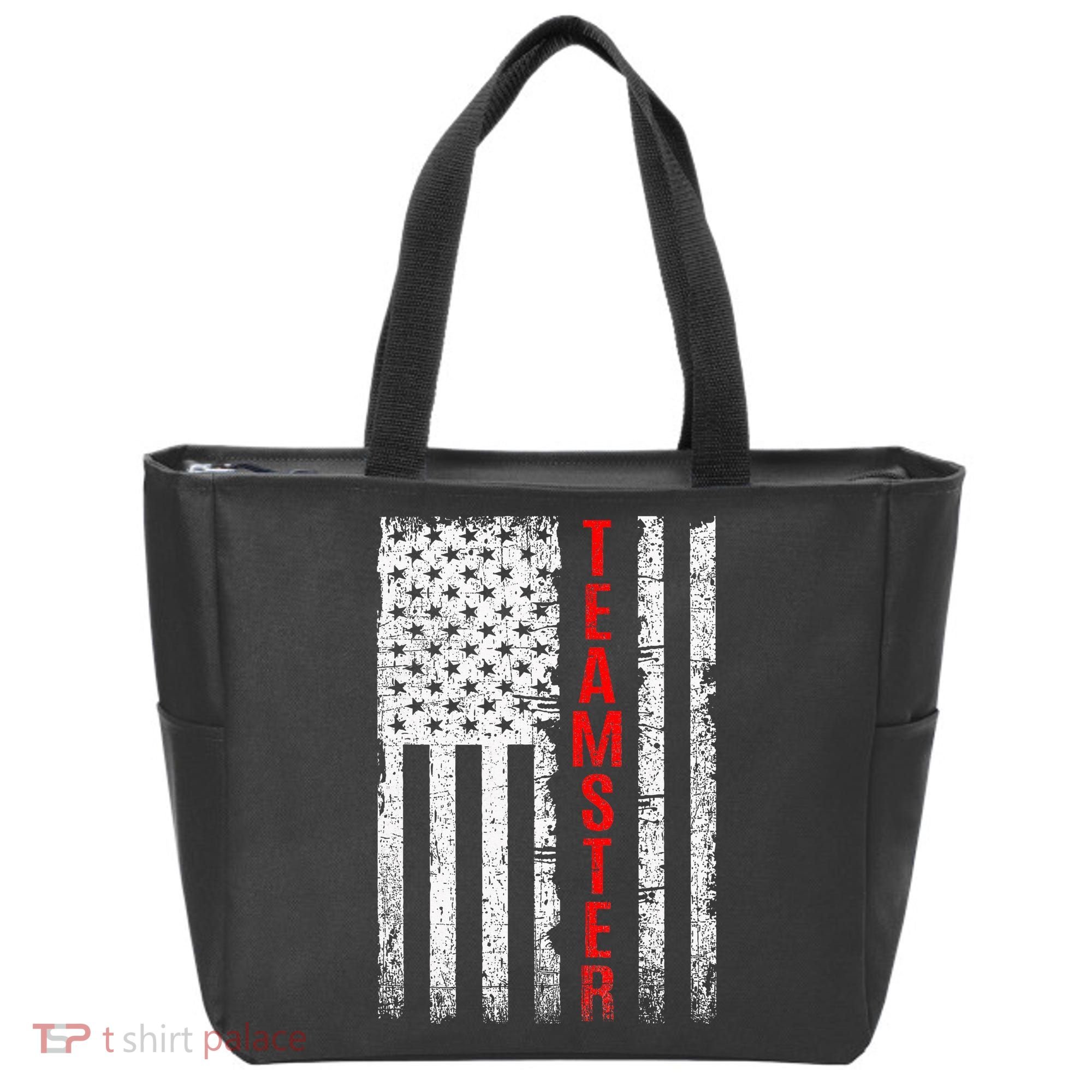 Teamster Proud American Flag Distressed Tote Bag