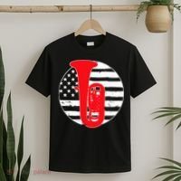 Tuba Player American USA Flag 4th Of July Vintage T-Shirt thumb 2