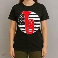 Tuba Player American USA Flag 4th Of July Vintage T-Shirt thumb 4