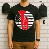 Tuba Player American USA Flag 4th Of July Vintage T-Shirt thumb 6