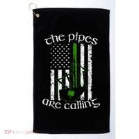 The Pipes Are Calling Bagpipe Golf Towel thumb 0