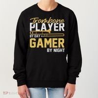 Trombone Player By Day Gamer By Night Band Trombone Women's Sweatshirt thumb 0