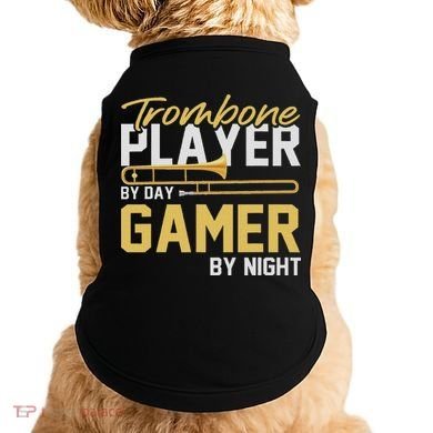Trombone Player By Day Gamer By Night Band Trombone Doggie Tank