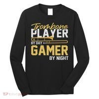 Trombone Player By Day Gamer By Night Band Trombone Long Sleeve Shirt thumb 0