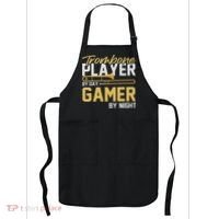 Trombone Player By Day Gamer By Night Band Trombone Apron thumb 0