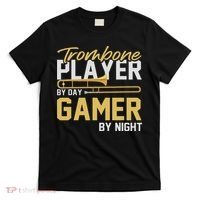 Trombone Player By Day Gamer By Night Band Trombone T-Shirt thumb 0