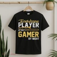Trombone Player By Day Gamer By Night Band Trombone T-Shirt thumb 2