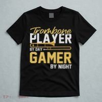 Trombone Player By Day Gamer By Night Band Trombone T-Shirt thumb 5