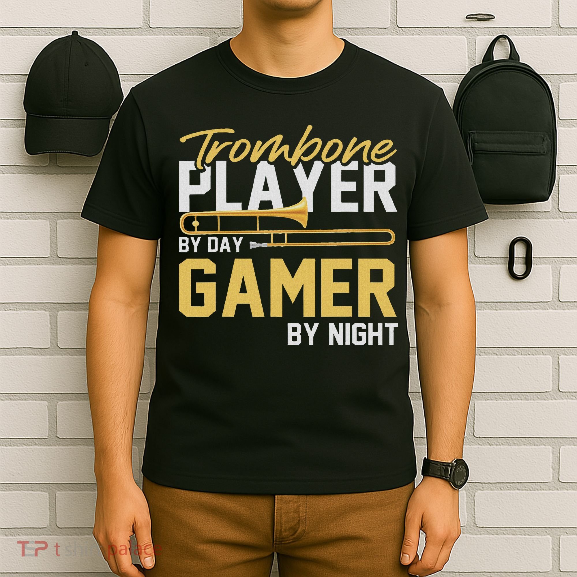 Trombone Player By Day Gamer By Night Band Trombone T-Shirt