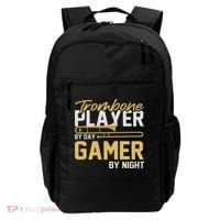 Trombone Player By Day Gamer By Night Band Trombone Backpack thumb 0