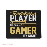 Trombone Player By Day Gamer By Night Band Trombone Mousepad thumb 0