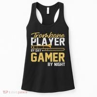 Trombone Player By Day Gamer By Night Band Trombone Women's Tank Top thumb 0