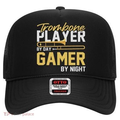 Trombone Player By Day Gamer By Night Band Trombone Hat