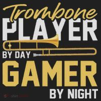 Trombone Player By Day Gamer By Night Band Trombone Hat thumb 2