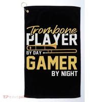 Trombone Player By Day Gamer By Night Band Trombone Golf Towel thumb 0