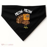 Turkey Paper Bag Meow Funny Thanksgiving Cat USA-Made Doggie Bandana thumb 0