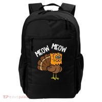 Turkey Paper Bag Meow Funny Thanksgiving Cat Backpack thumb 0