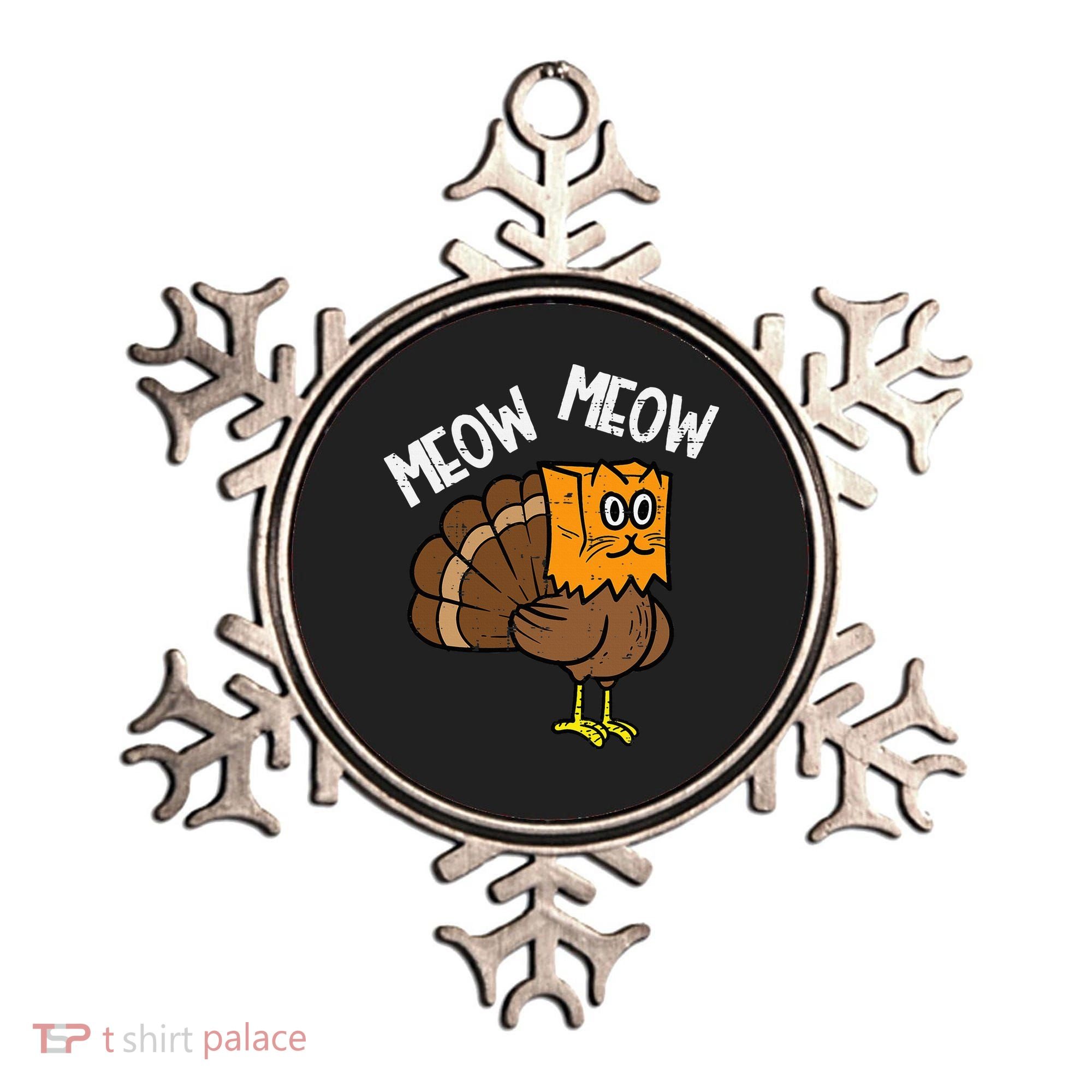 Turkey Paper Bag Meow Funny Thanksgiving Cat Ornament