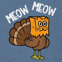 Turkey Paper Bag Meow Funny Thanksgiving Cat Comfort Colors Garment-Dyed Hooded Sweatshirt thumb 2