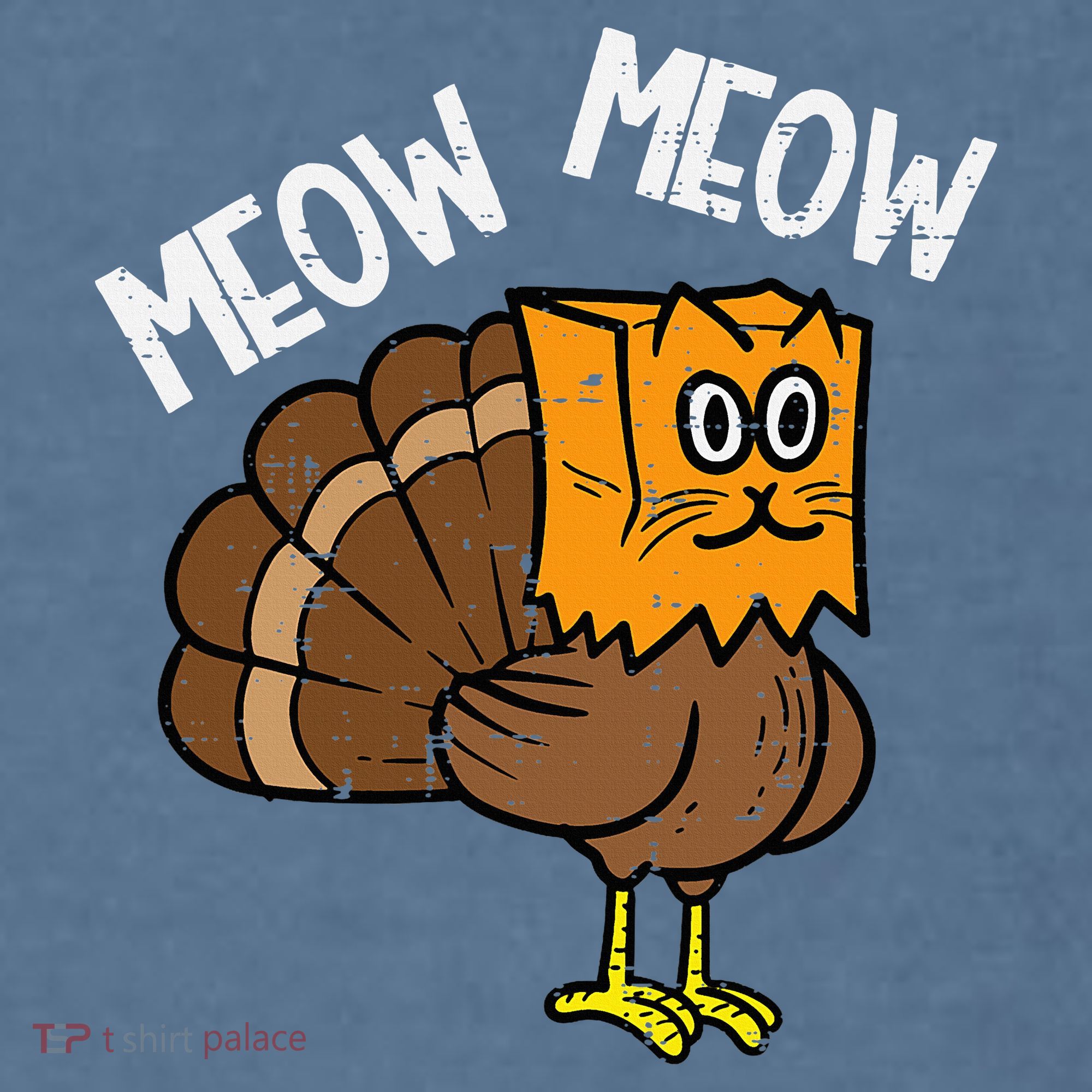 Turkey Paper Bag Meow Funny Thanksgiving Cat Comfort Colors Garment-Dyed Hooded Sweatshirt