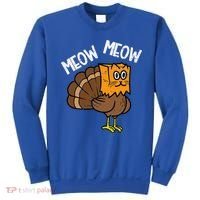 Turkey Paper Bag Meow Funny Thanksgiving Cat Sweatshirt thumb 0