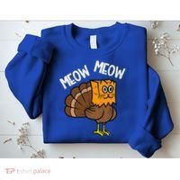Turkey Paper Bag Meow Funny Thanksgiving Cat Sweatshirt thumb 2