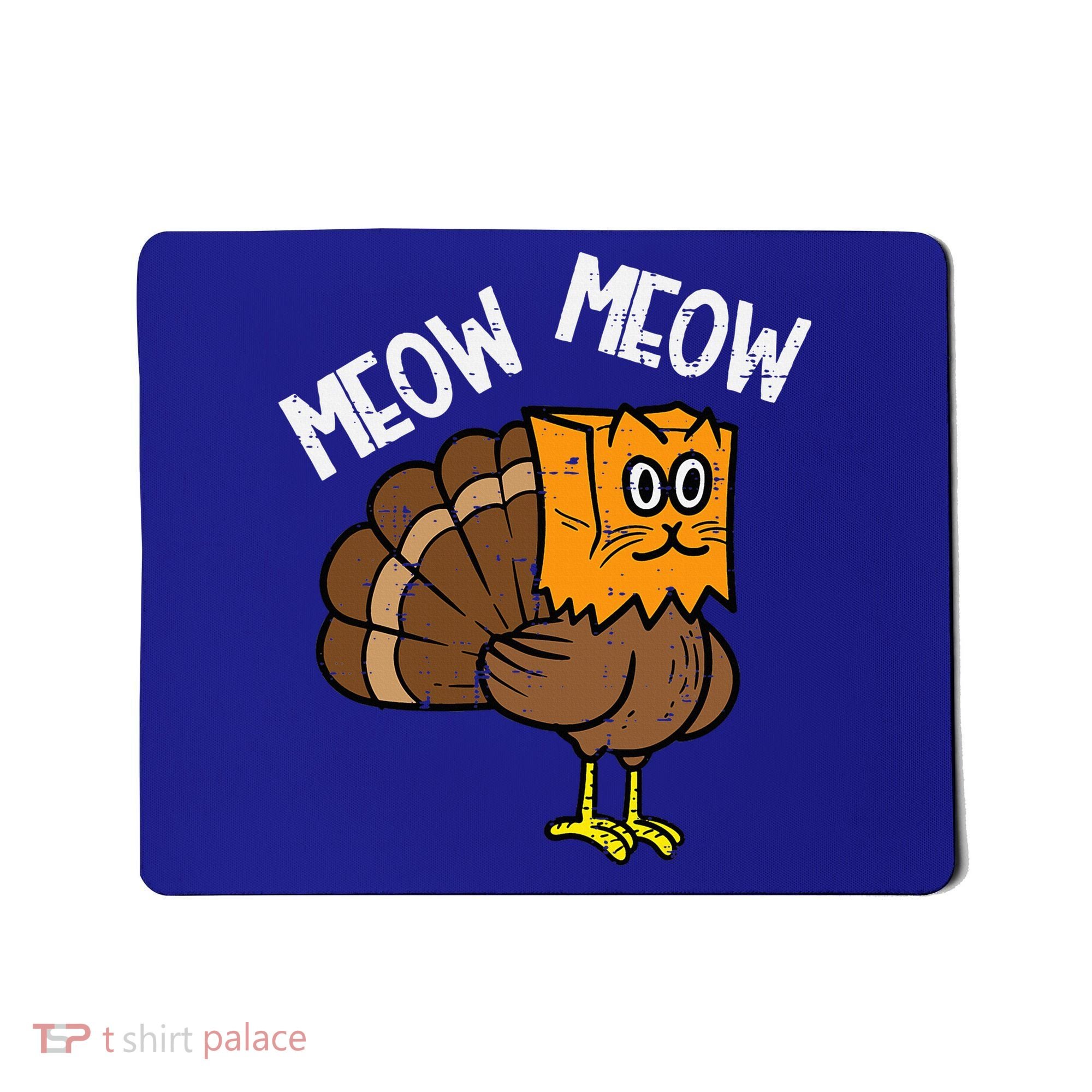 Turkey Paper Bag Meow Funny Thanksgiving Cat Mousepad
