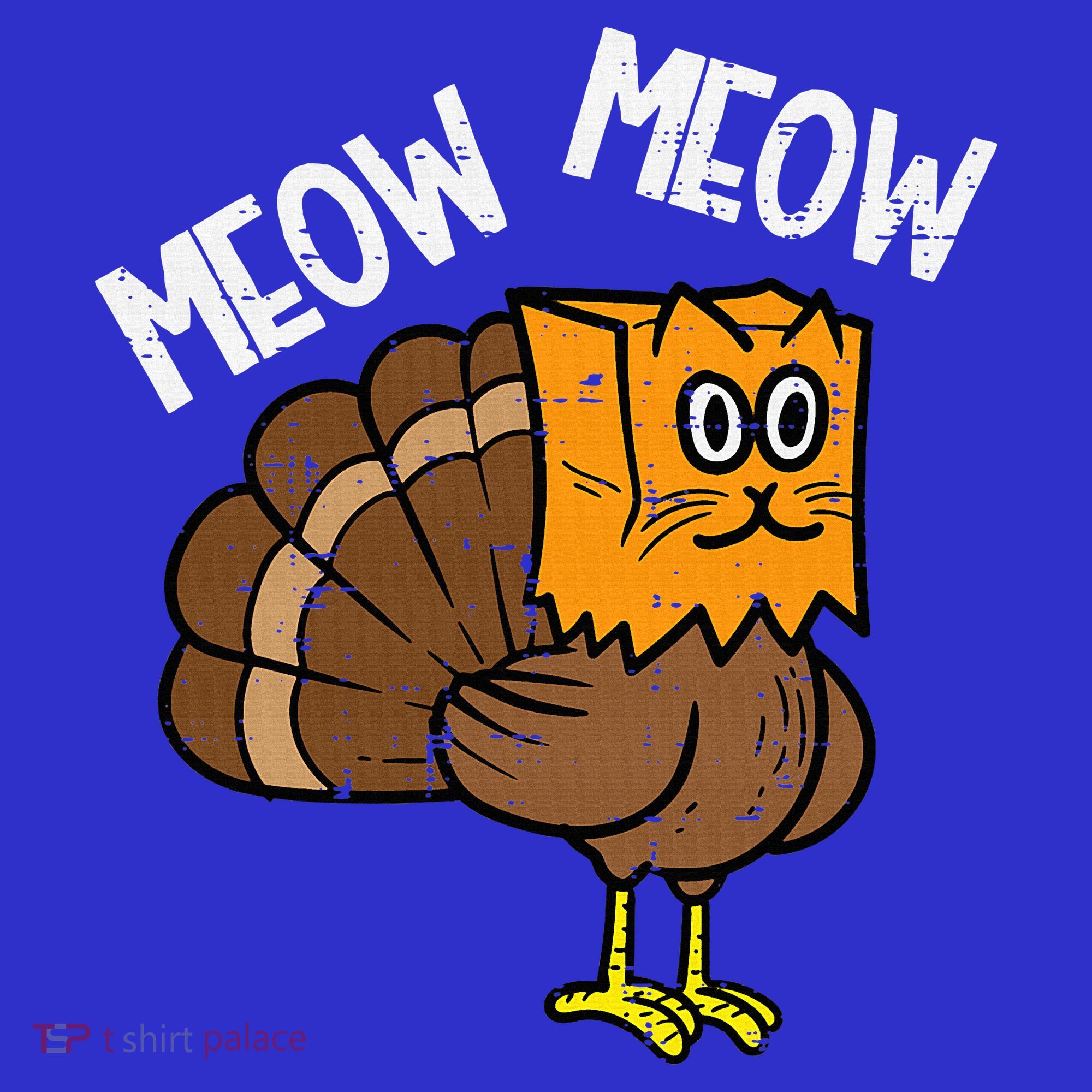 Turkey Paper Bag Meow Funny Thanksgiving Cat Women's Tank Top