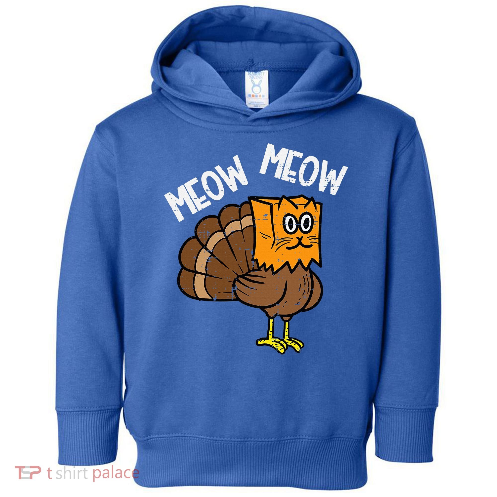 Turkey Paper Bag Meow Funny Thanksgiving Cat Toddler Hoodie