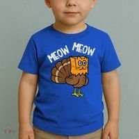 Turkey Paper Bag Meow Funny Thanksgiving Cat Toddler T-Shirt thumb 2