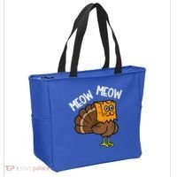 Turkey Paper Bag Meow Funny Thanksgiving Cat Tote Bag thumb 2