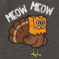 Turkey Paper Bag Meow Funny Thanksgiving Cat Vector Backpack thumb 2