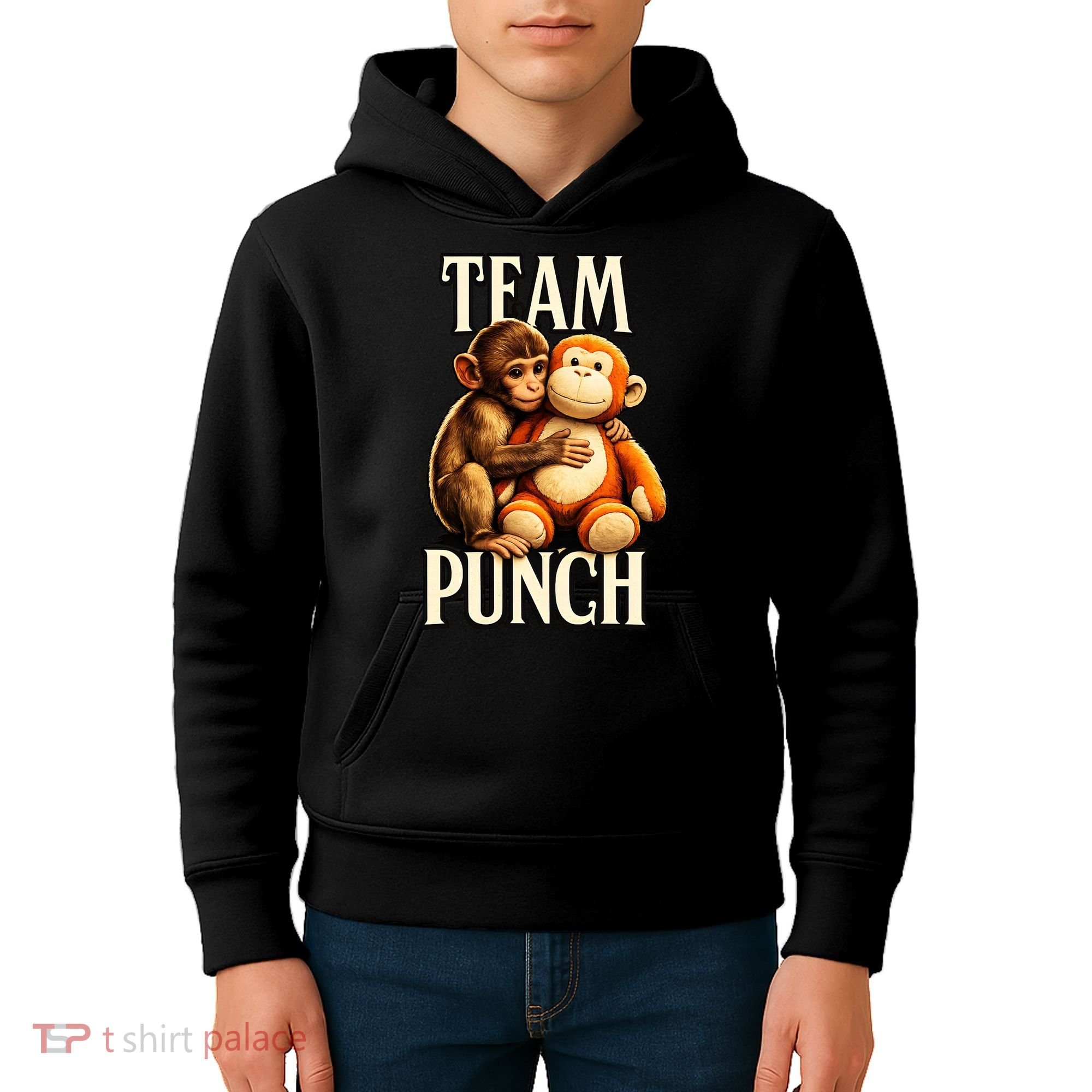 Team Punch Baby Monkey Punch Kids Hoodie