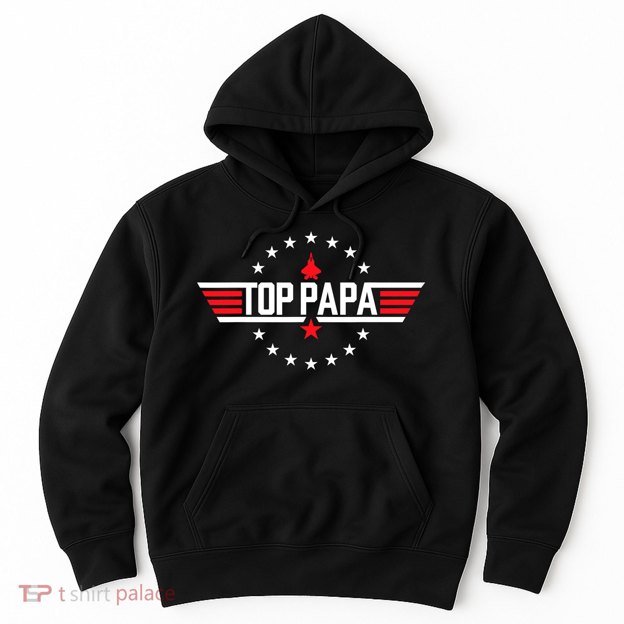 Top Papa Birthday Gun Jet Fathers Day Funny 80s Father Air Hoodie
