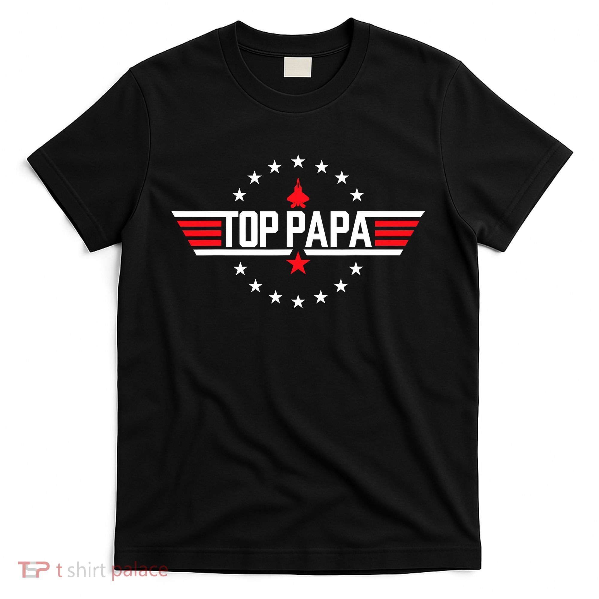 Top Papa Birthday Gun Jet Fathers Day Funny 80s Father Air T-Shirt