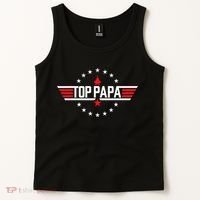 Top Papa Birthday Gun Jet Fathers Day Funny 80s Father Air Tank Top thumb 2