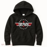 Top Papa Birthday Gun Jet Fathers Day Funny 80s Father Air Kids Hoodie thumb 0