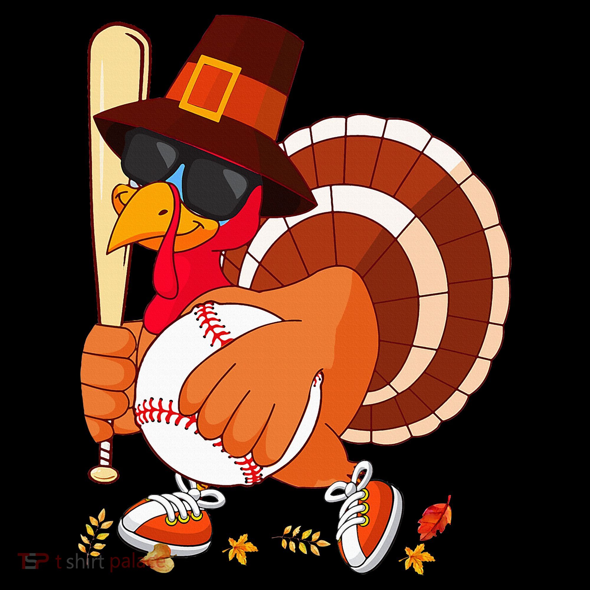 Turkey Playing Baseball Thanksgiving Turkey Baseball Player Apron