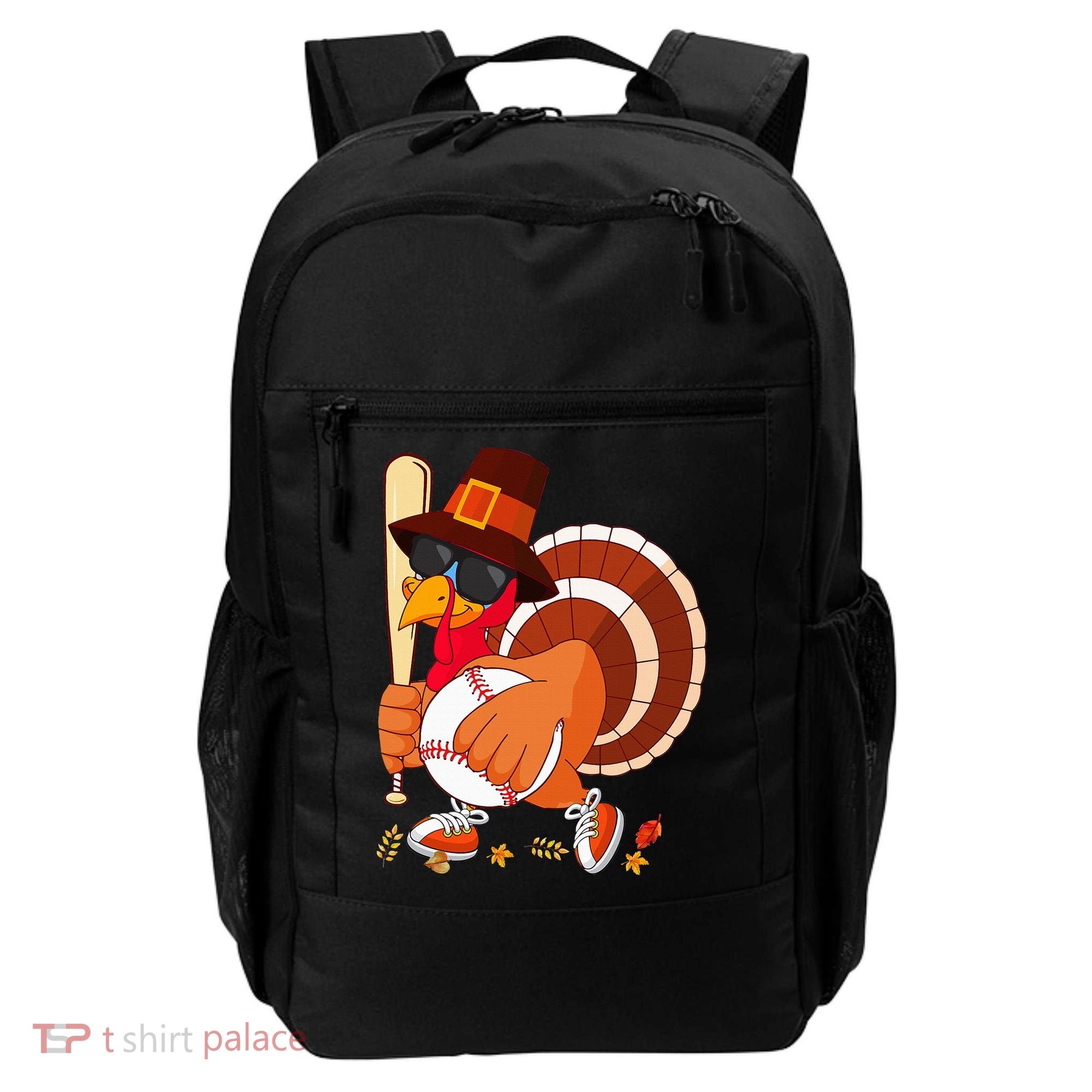Turkey Playing Baseball Thanksgiving Turkey Baseball Player Backpack