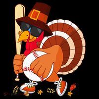 Turkey Playing Baseball Thanksgiving Turkey Baseball Player Women's Hoodie thumb 2