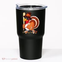 Turkey Playing Baseball Thanksgiving Turkey Baseball Player Tumbler thumb 0