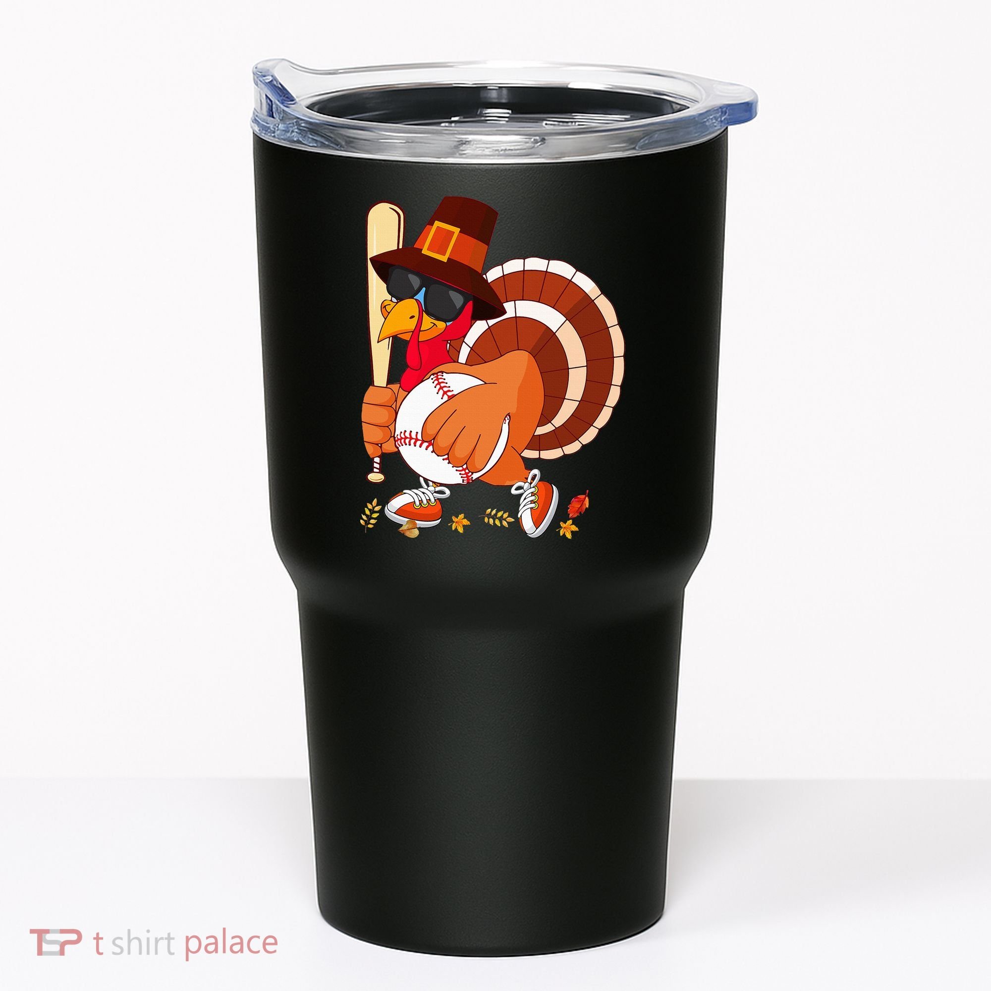 Turkey Playing Baseball Thanksgiving Turkey Baseball Player Tumbler