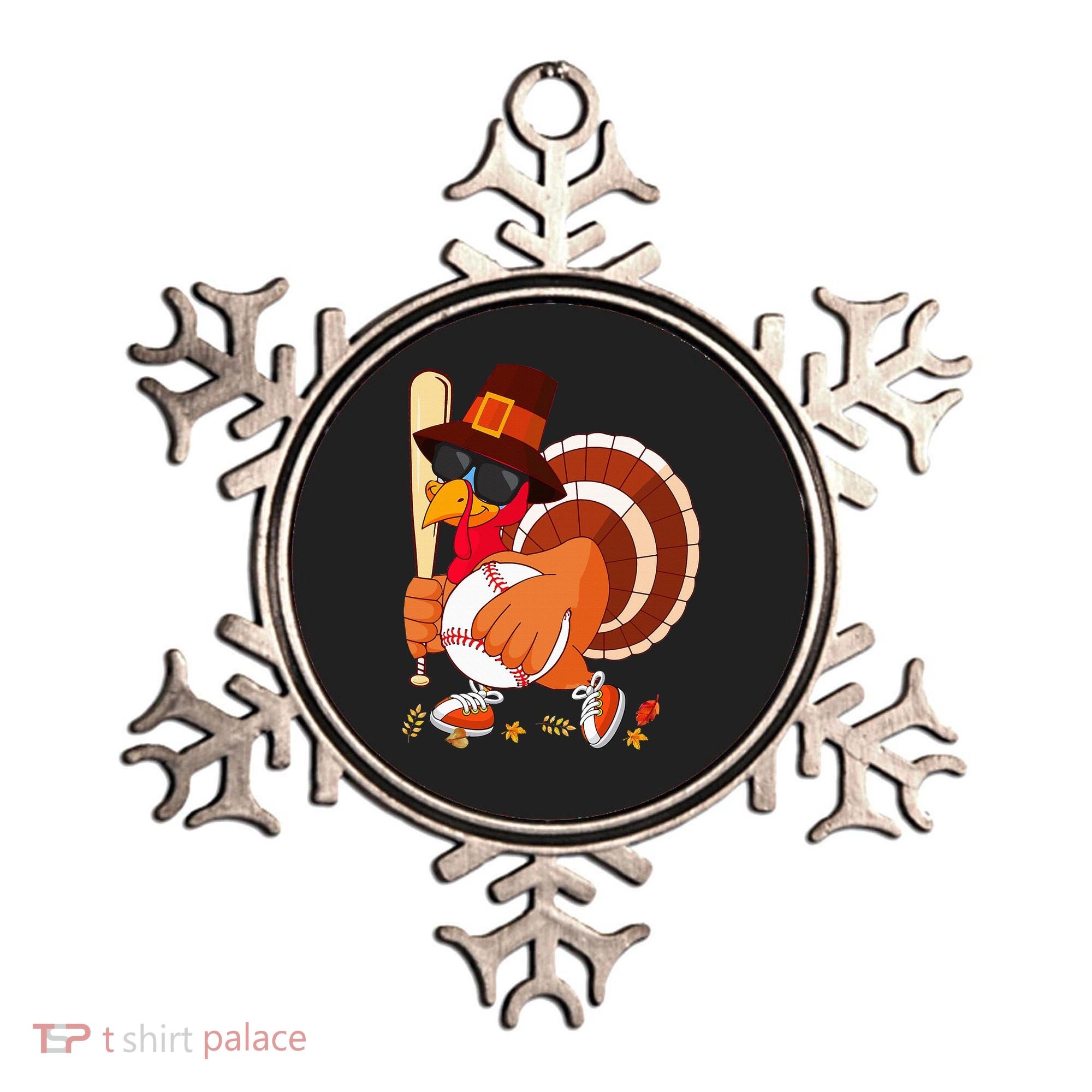 Turkey Playing Baseball Thanksgiving Turkey Baseball Player Ornament