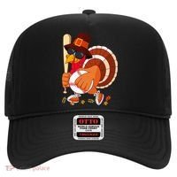 Turkey Playing Baseball Thanksgiving Turkey Baseball Player Hat thumb 0