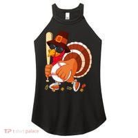 Turkey Playing Baseball Thanksgiving Turkey Baseball Player Women's Perfect Tri Rocker Tank thumb 0