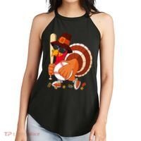 Turkey Playing Baseball Thanksgiving Turkey Baseball Player Women's Perfect Tri Rocker Tank thumb 2